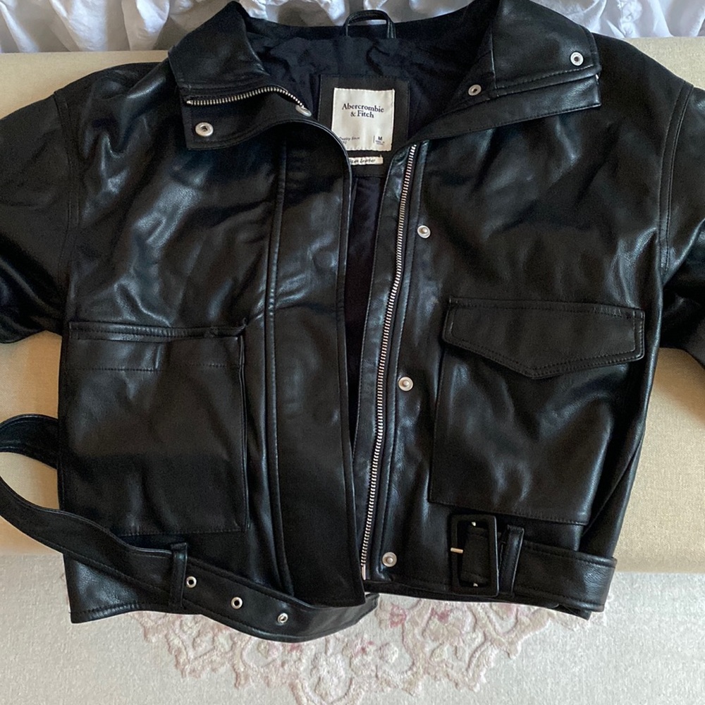 Abercrombie vegan leather jacket